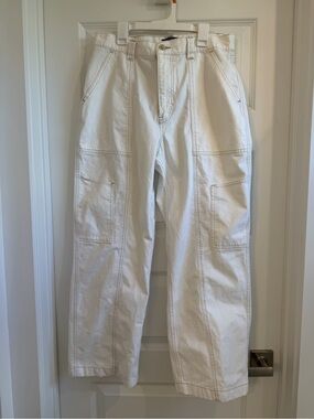 Abercrombie White Utility Cargo Pants